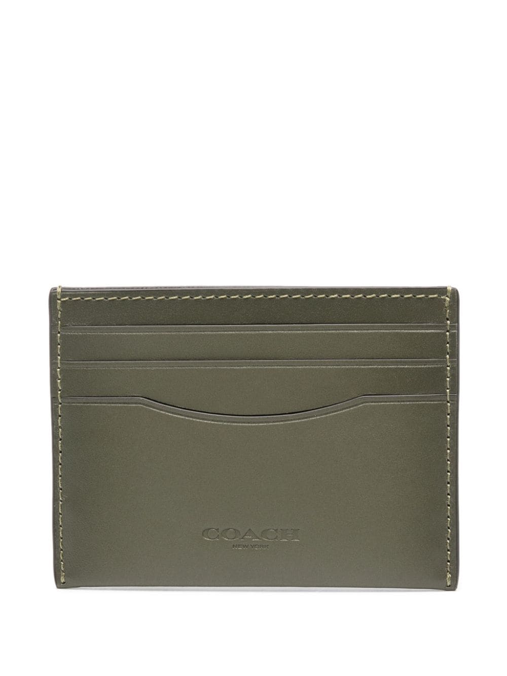 Coach log-debossed leather card holder