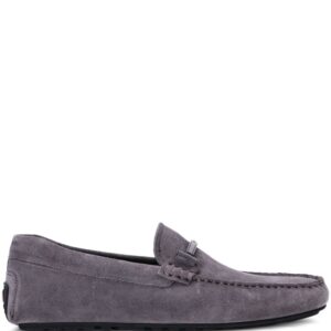 BOSS branded-hardware suede loafers