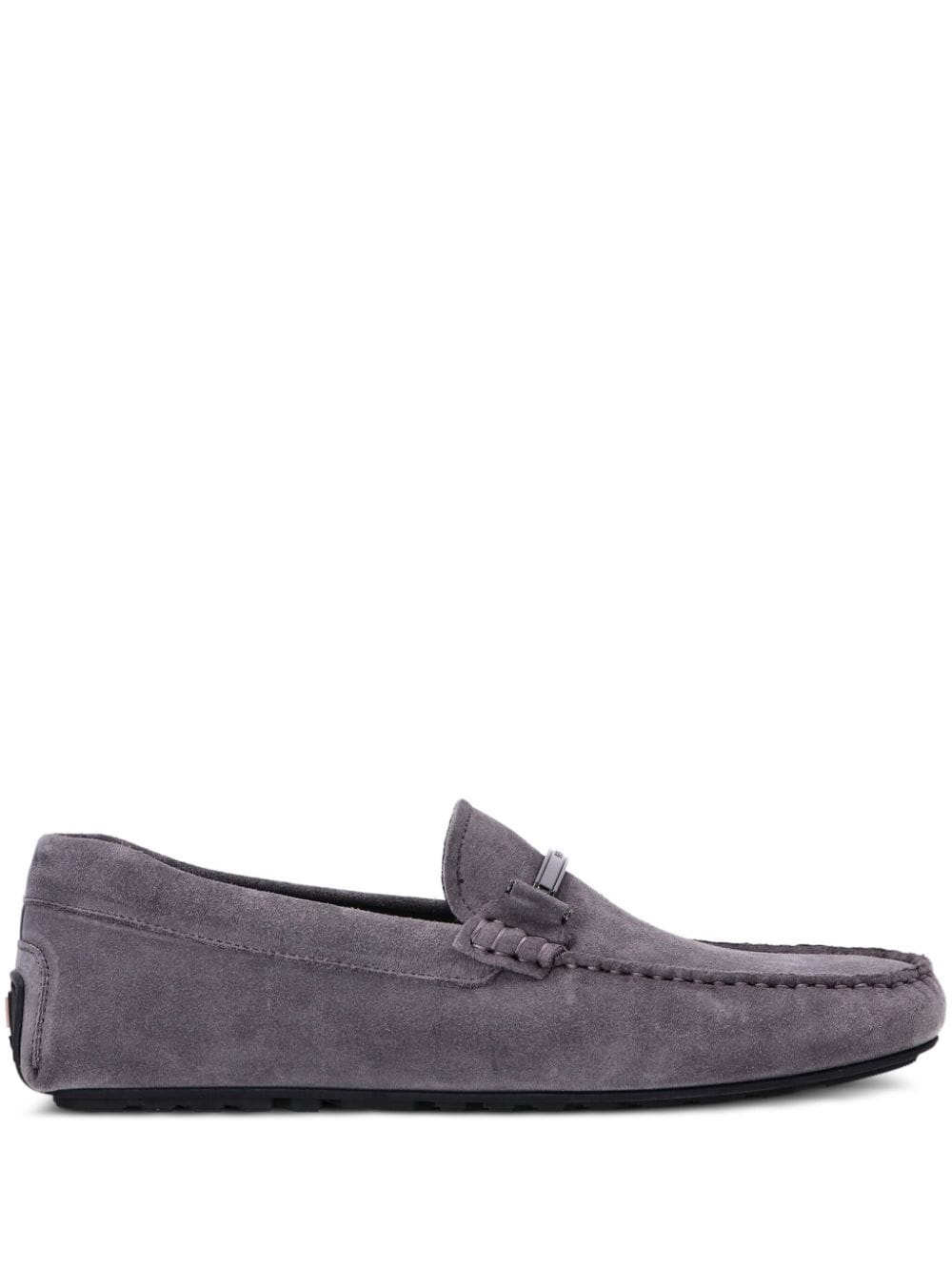 BOSS branded-hardware suede loafers