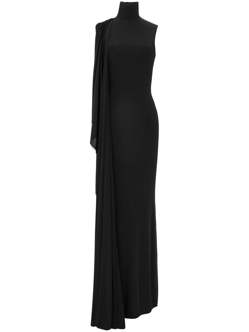 Saint Laurent draped-design high-neck dress