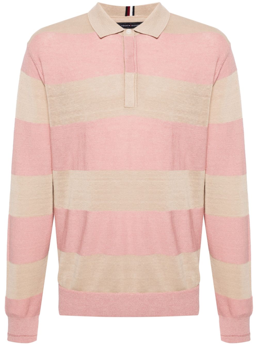 Tommy Hilfiger striped ribbed-knit polo shirt