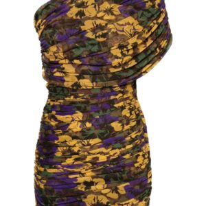 Saint Laurent one-shoulder ruched mini dress