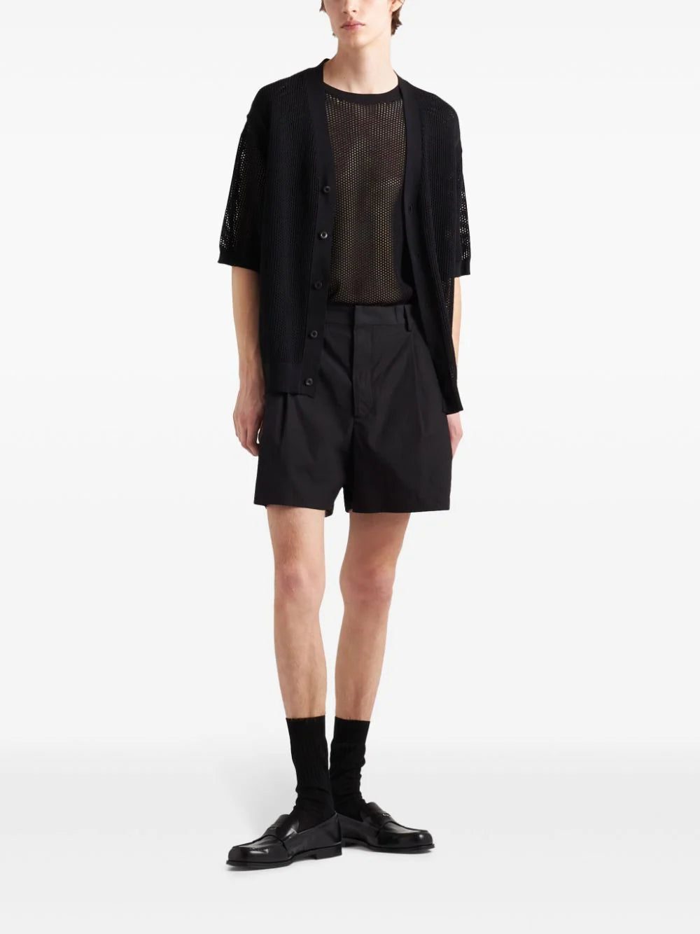 Prada open-knit V-neck cardigan - Image 2