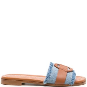 Moncler Bell denim slides