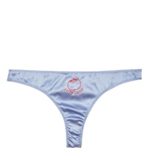 Fleur Du Mal  logo-print silk thong