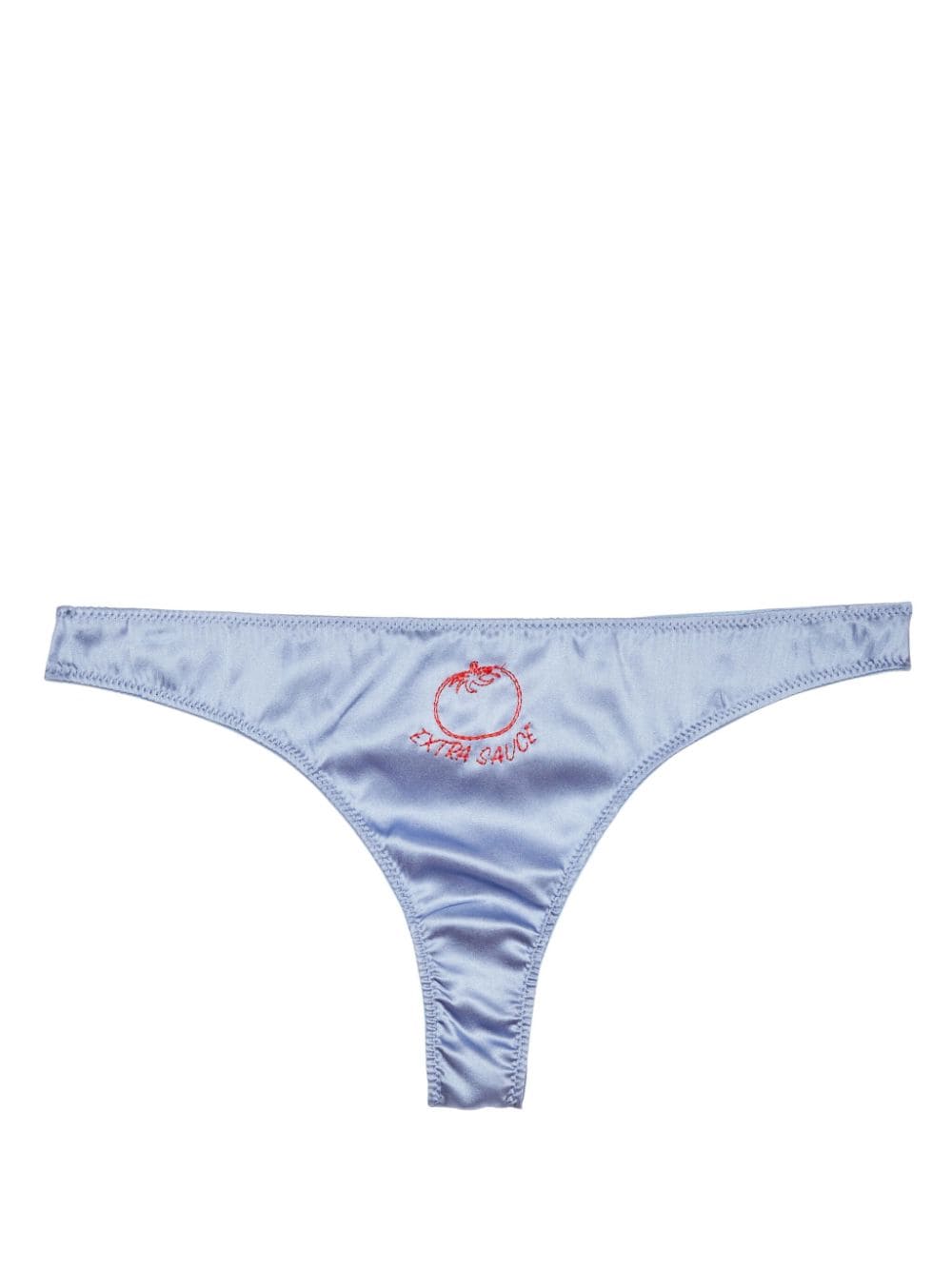 Fleur Du Mal logo-print silk thong