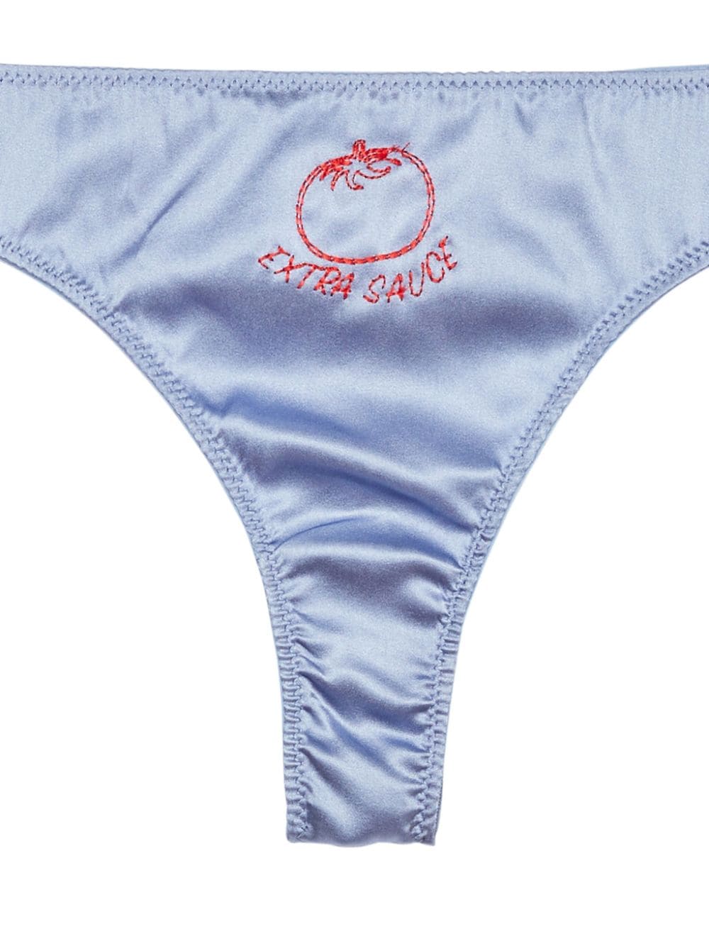 Fleur Du Mal logo-print silk thong - Image 2