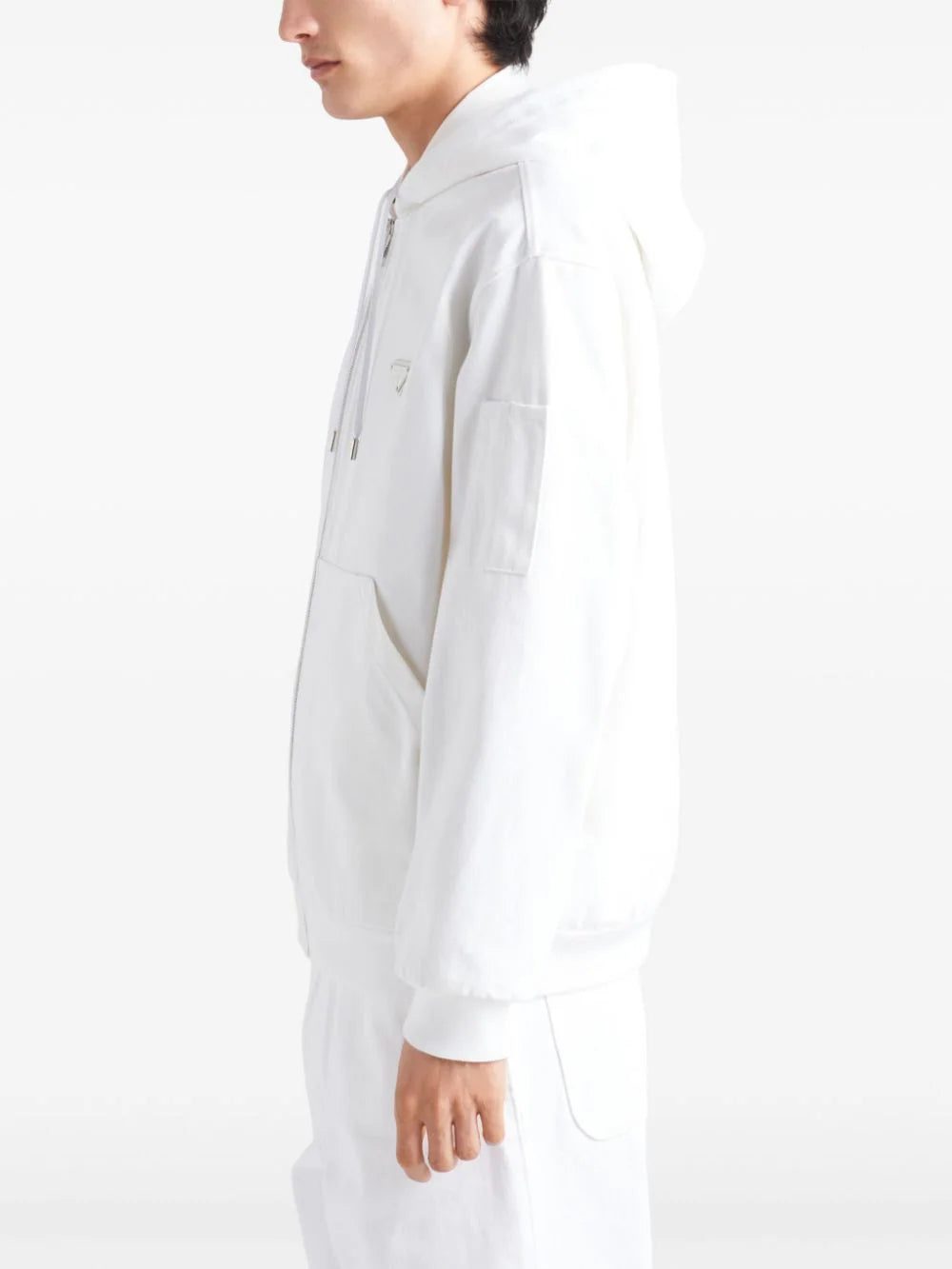 Prada triangle-logo zip-up hoodie - Image 4