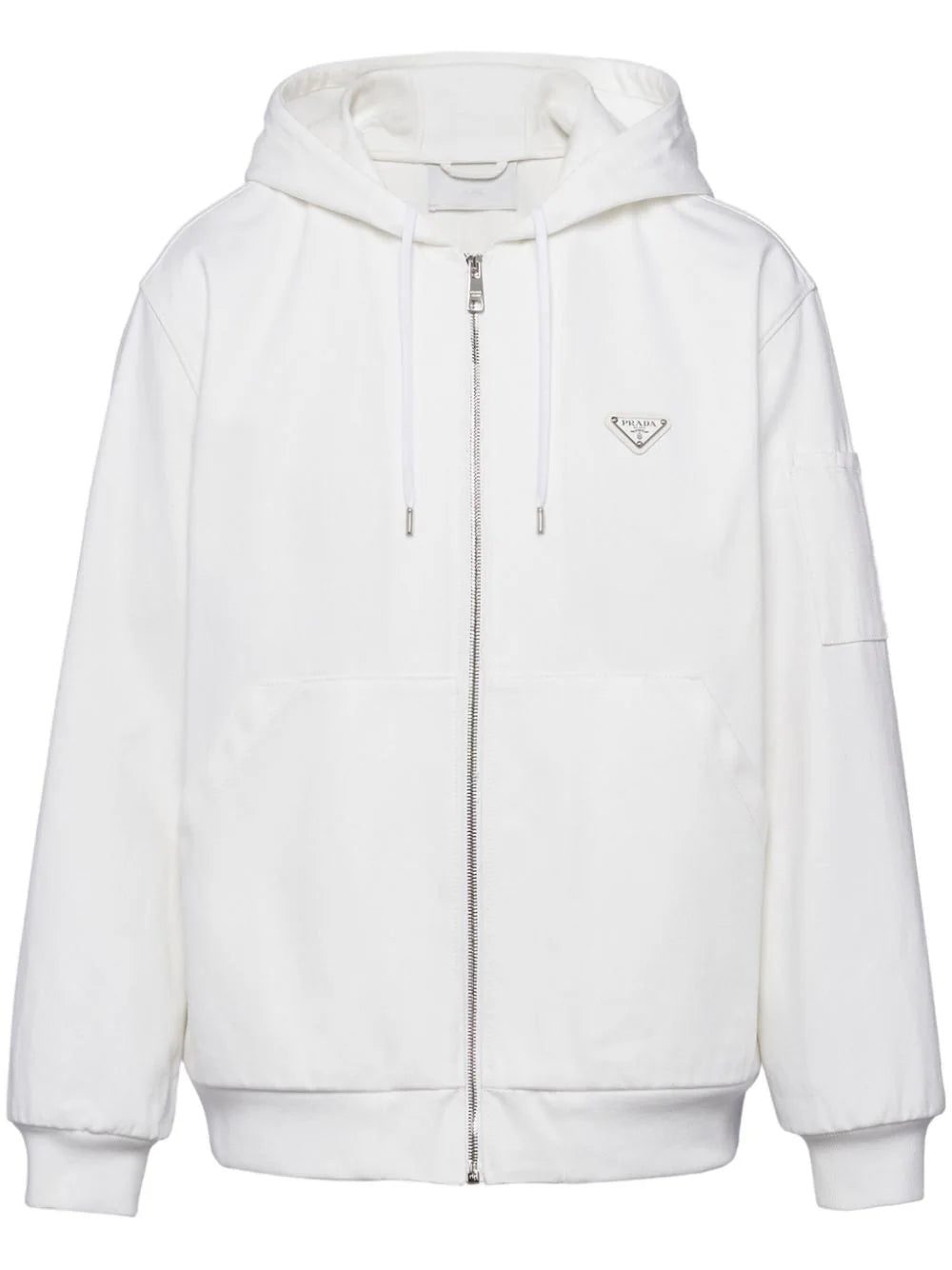 Prada triangle-logo zip-up hoodie
