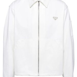 Prada  enamel-triangle denim jacket