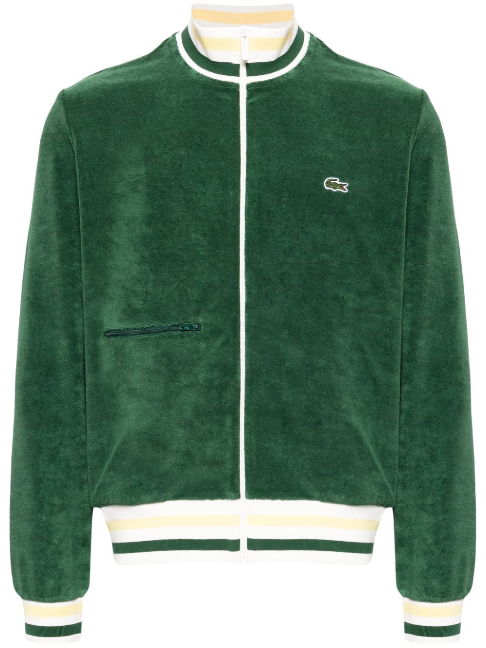 Lacoste logo-patch velour jacket