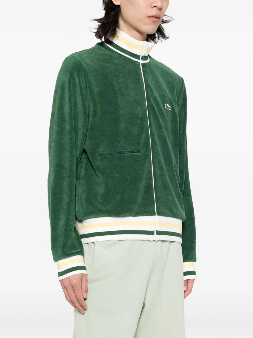 Lacoste logo-patch velour jacket - Image 3