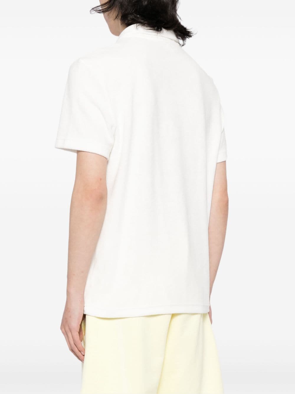 Lacoste logo-appliqué velvet polo shirt - Image 4