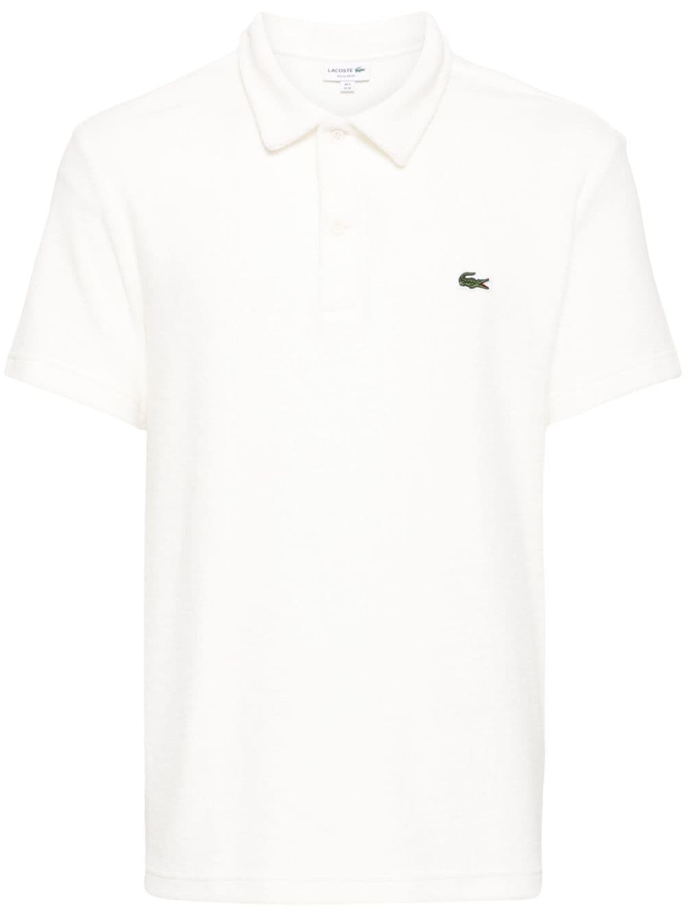 Lacoste logo-appliqué velvet polo shirt