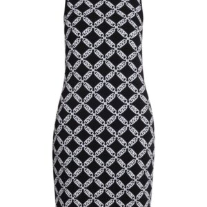 Michael Kors Empire Logo-jacquard sleeveless midi dress