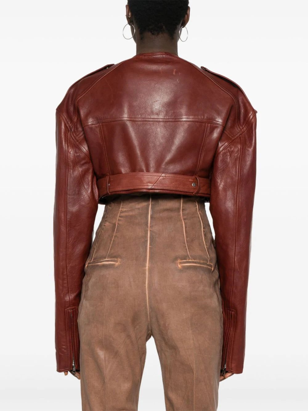 Rick Owens Micro Biker cropped jacket - Image 4