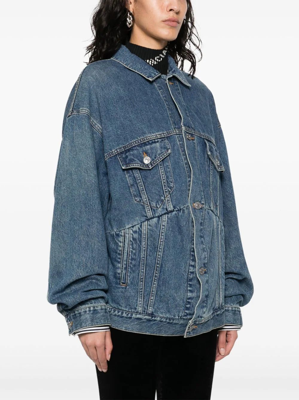 Balenciaga panelled denim jacket - Image 3