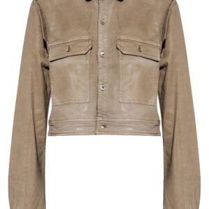 Rick Owens DRKSHDW cut-out foiled denim jacket