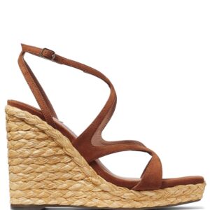 Jimmy Choo  110mm Ayla raffia wedged sandals