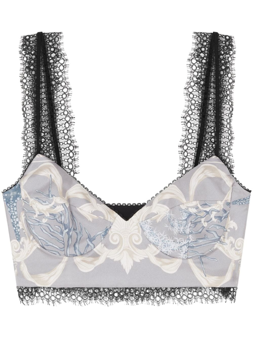Versace Barocco Sea silk bralette top