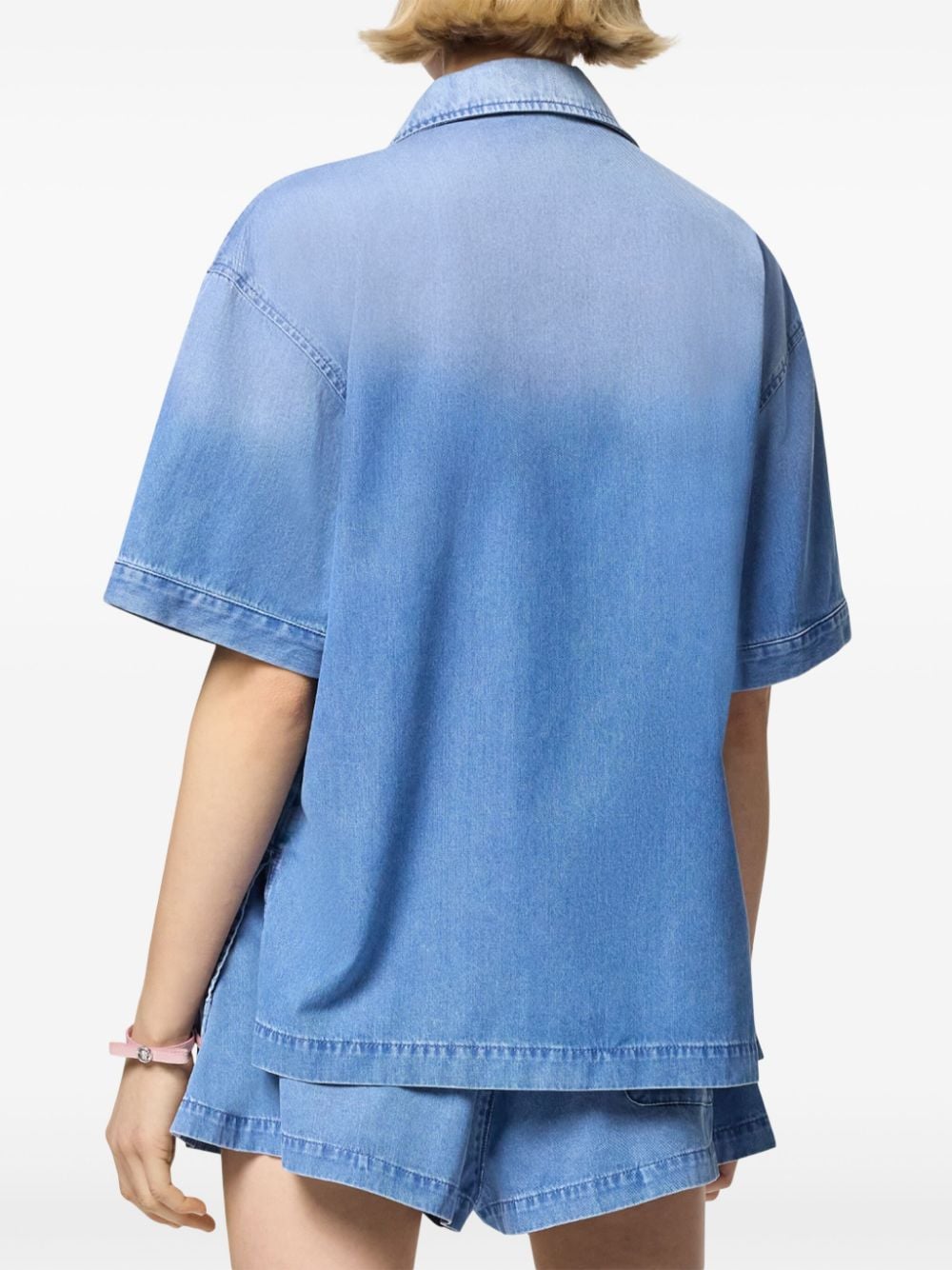 Versace notched-collar denim shirt - Image 4