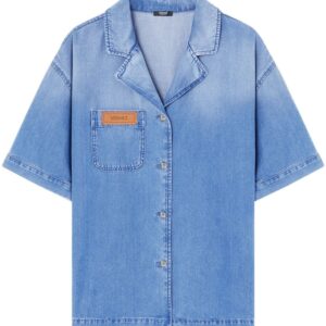 Versace notched-collar denim shirt