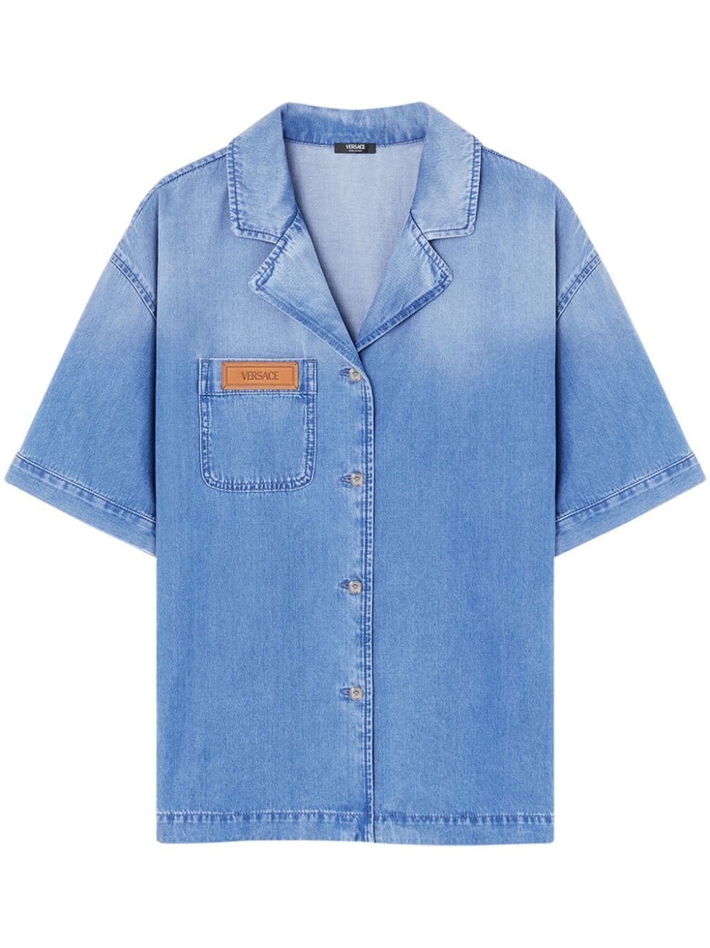 Versace notched-collar denim shirt
