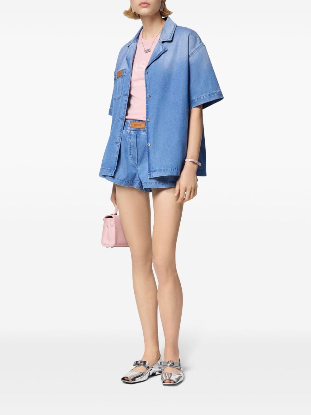 Versace notched-collar denim shirt - Image 2