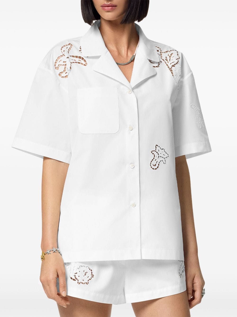 Versace Sangallo-embroidered cotton shirt - Image 3