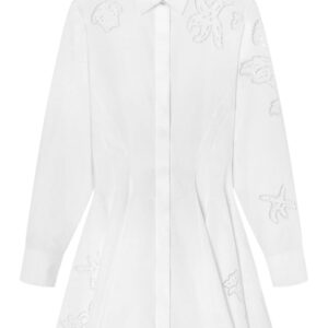Versace Sangallo-embroidered mini shirtdress