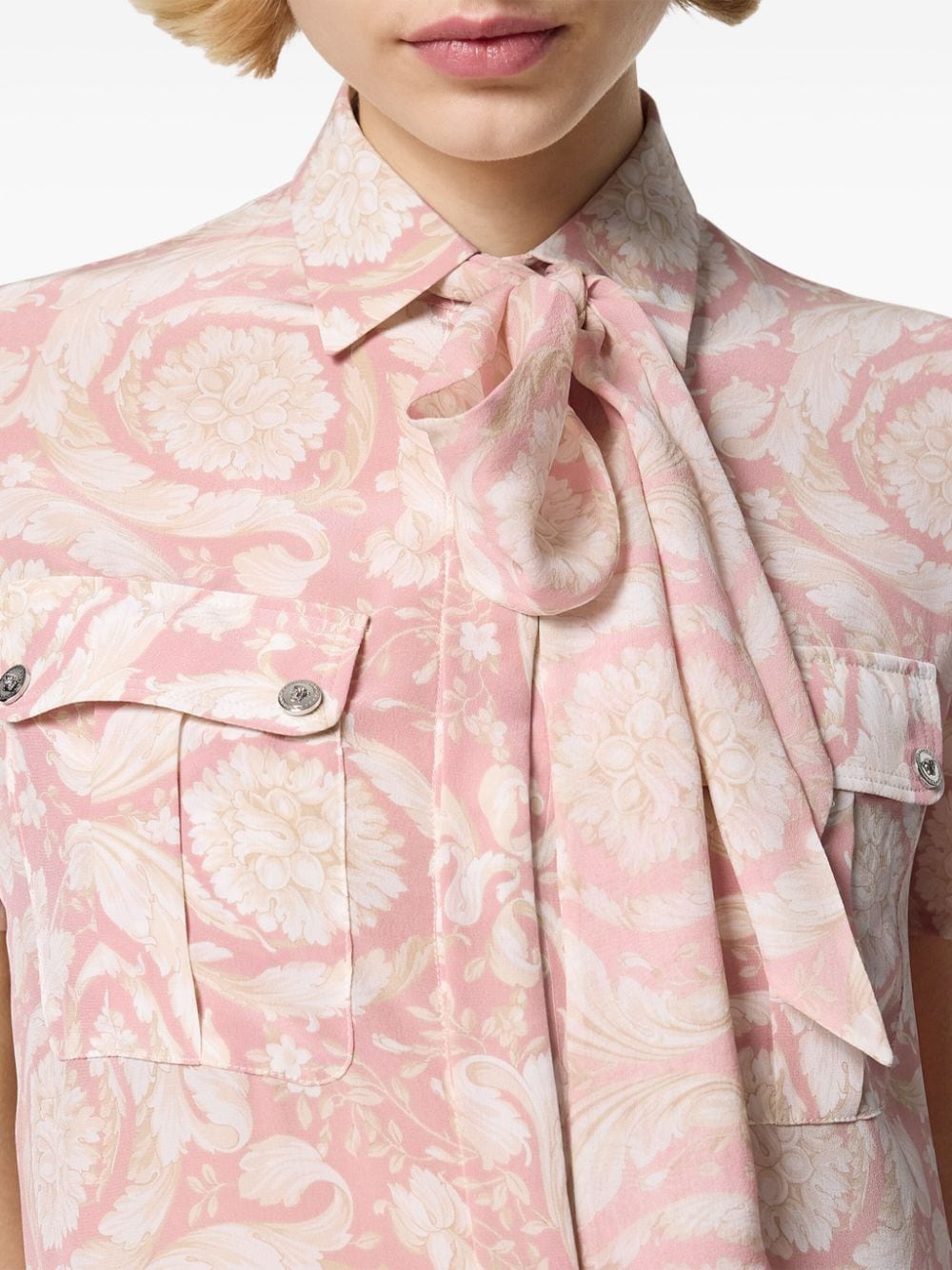 Versace Barocco Lavallière silk minidress - Image 5