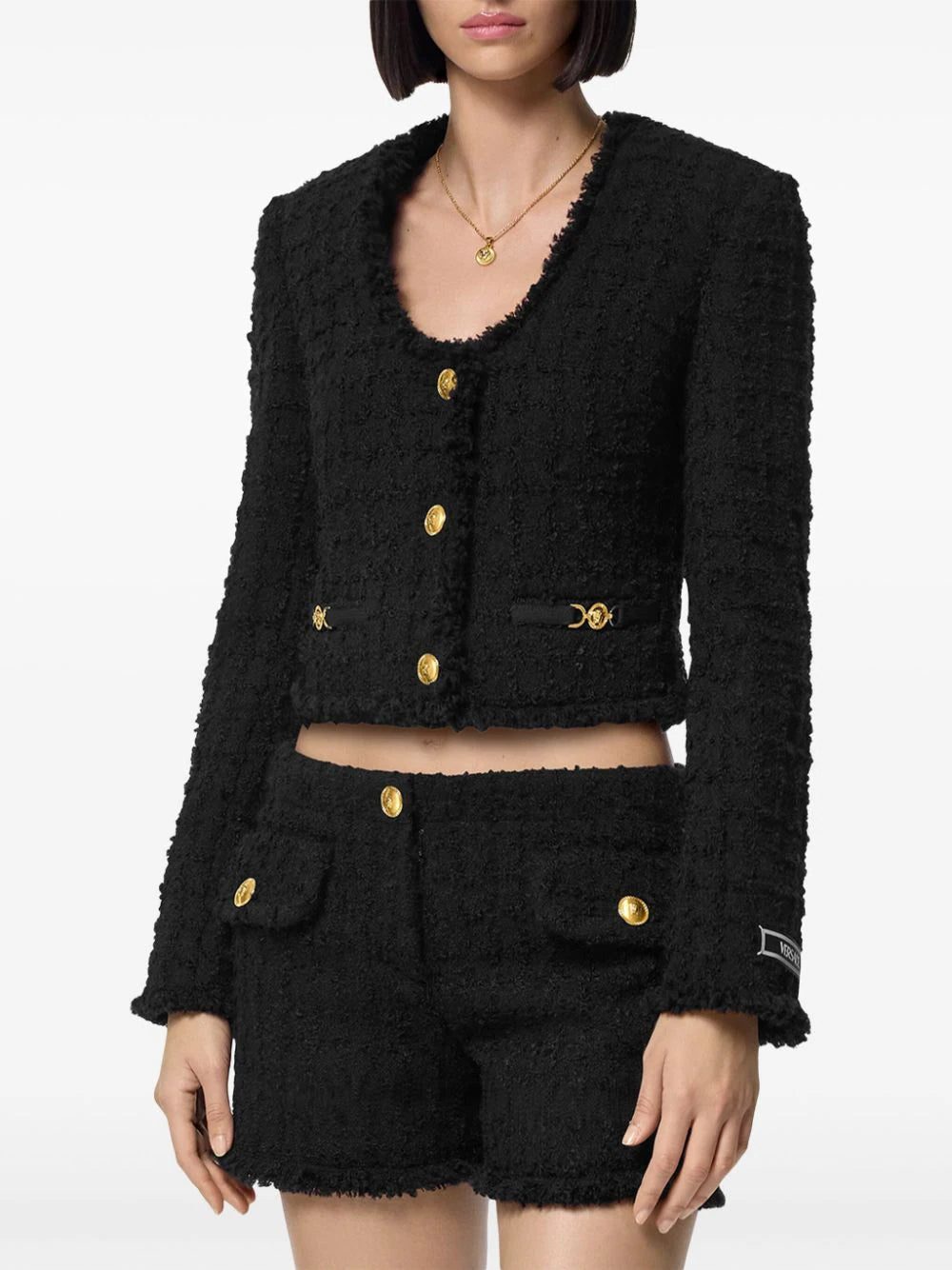 Versace Heritage tweed cropped jacket - Image 3