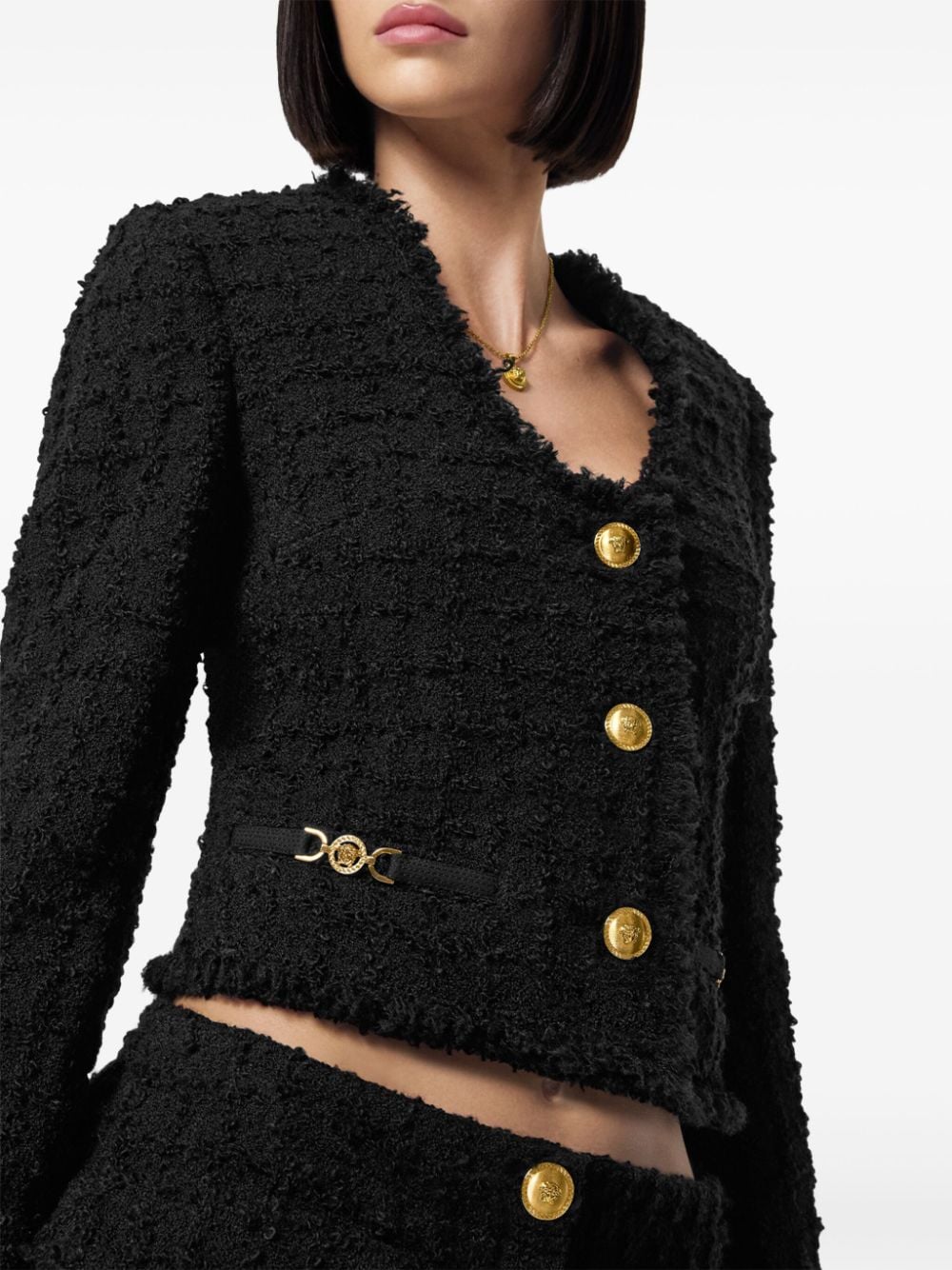 Versace Heritage tweed cropped jacket - Image 4