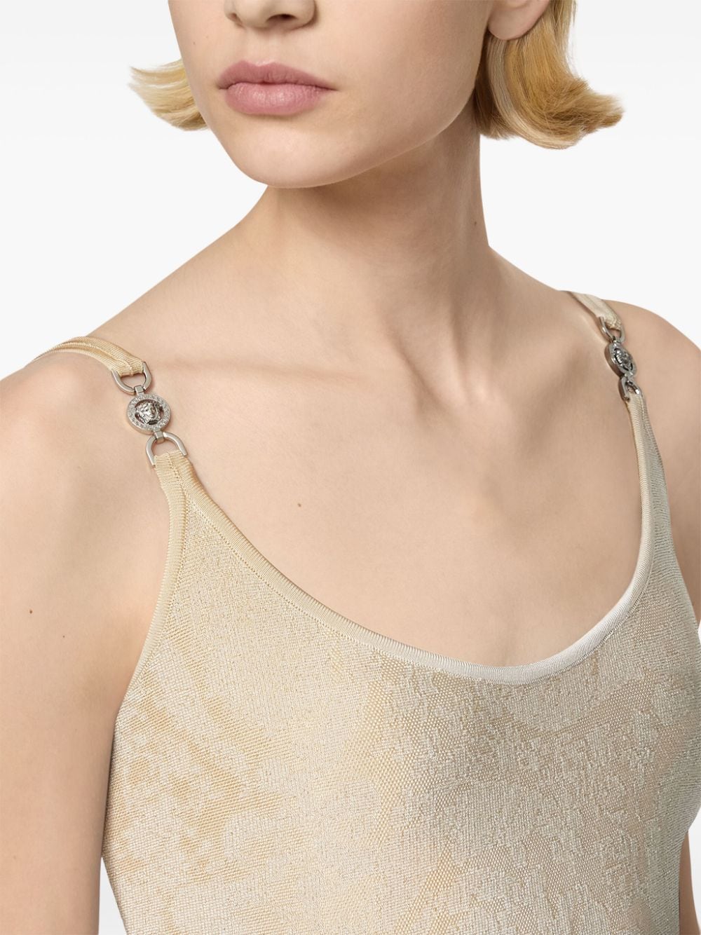 Versace Barocco jacquard flared mini dress - Image 4