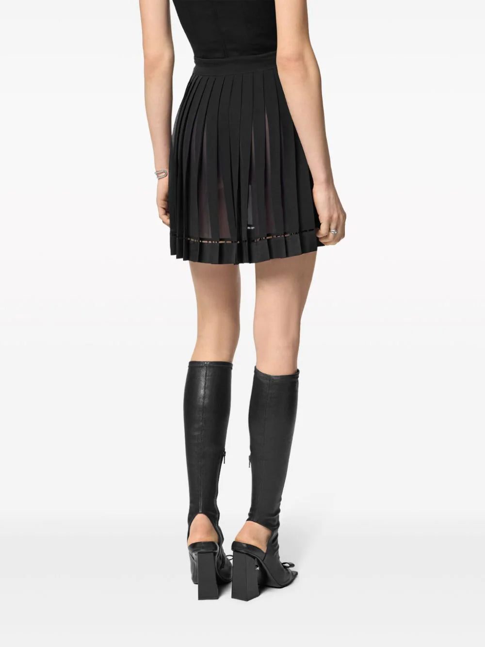Versace pleated silk mini skirt - Image 4