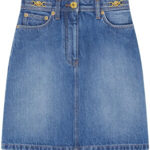 Versace A-line denim mini skirt