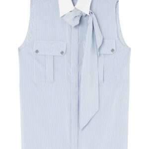 Versace  Lavalli�re striped silk blouse