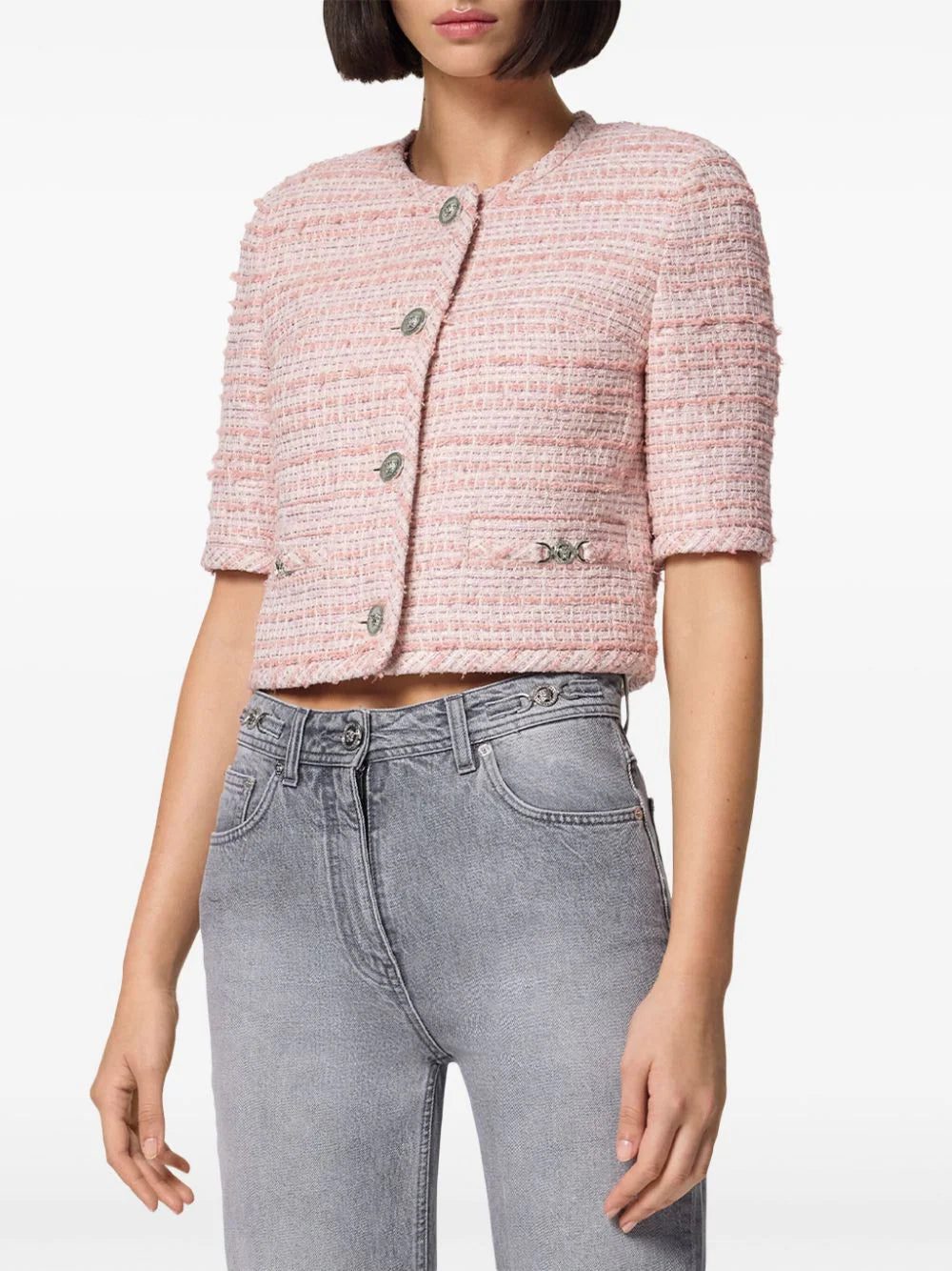 Versace Medusa-plaque tweed jacket - Image 3