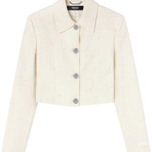 Versace  silk-blend cropped jacket