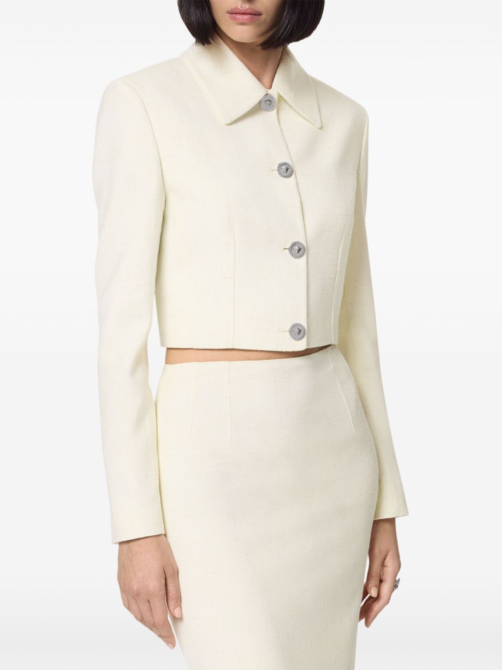 Versace silk-blend cropped jacket - Image 3