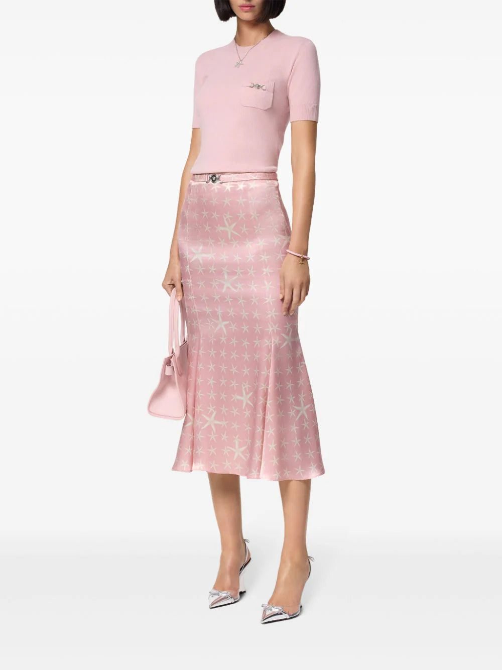 Versace Stella Marina silk midi skirt - Image 2