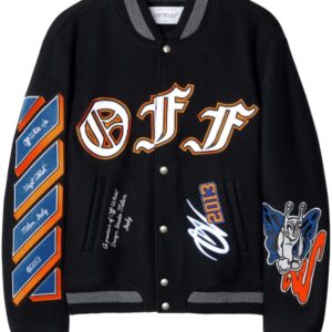 Off-White  chenille-logo bomber jacket