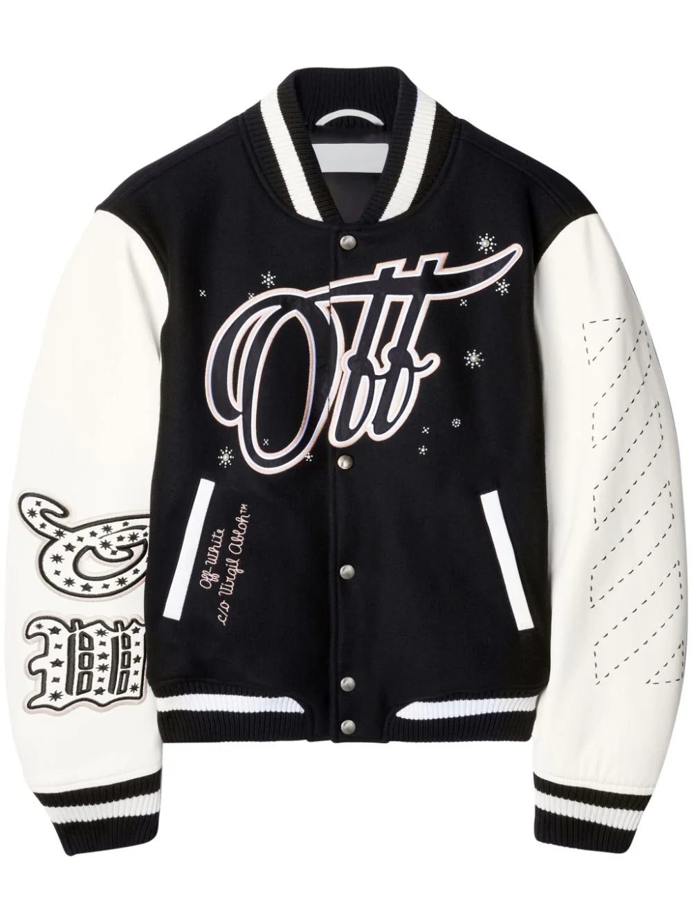 Off-White Wo Bling Stars varsity jacket