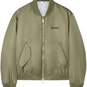 Off-White  logo-embroidered bomber jacket
