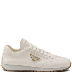 Prada triangle-logo leather sneakers