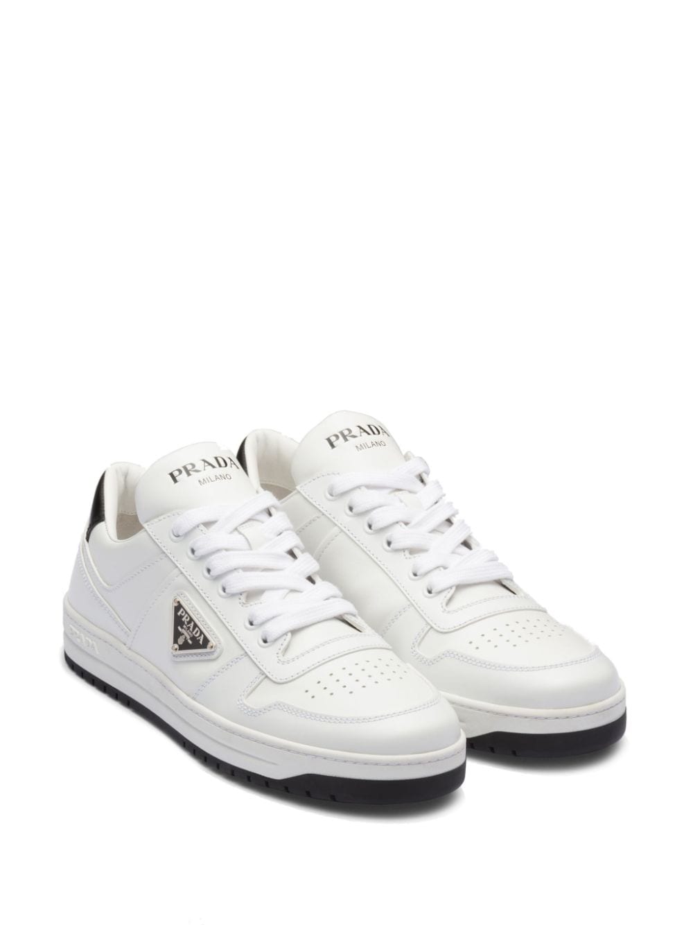 Prada logo-plaque leather sneakers - Image 2