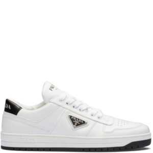 Prada logo-plaque leather sneakers