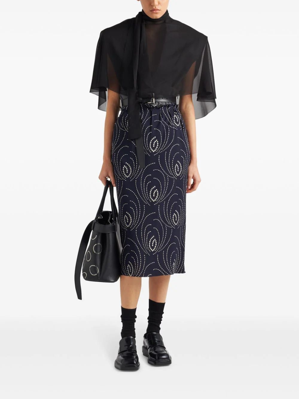 Prada geometric-print pencil skirt - Image 2