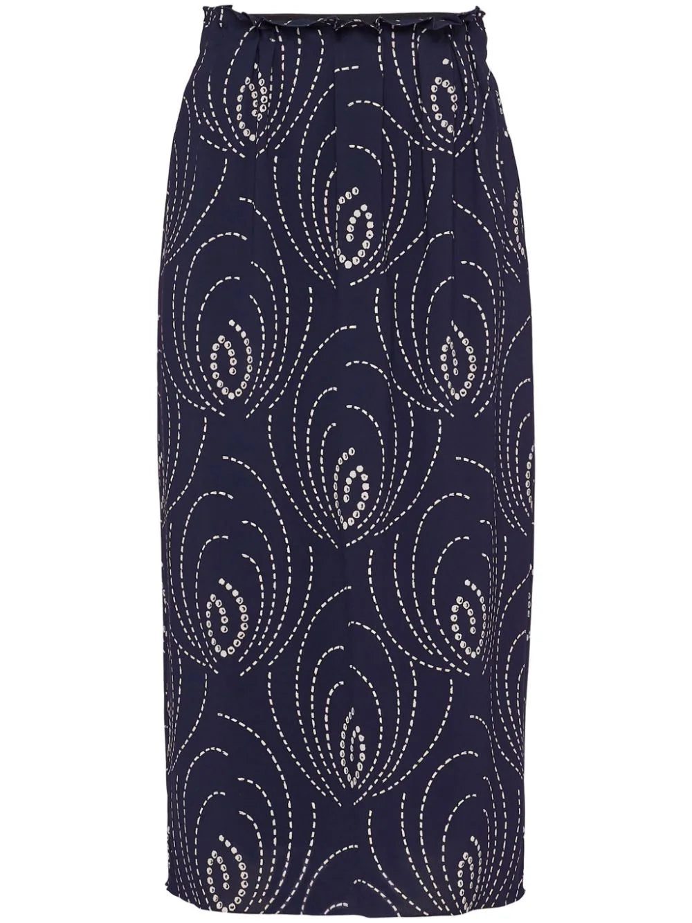 Prada geometric-print pencil skirt