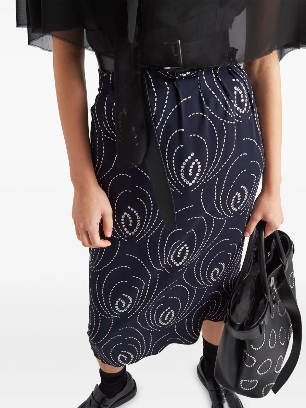 Prada geometric-print pencil skirt - Image 4